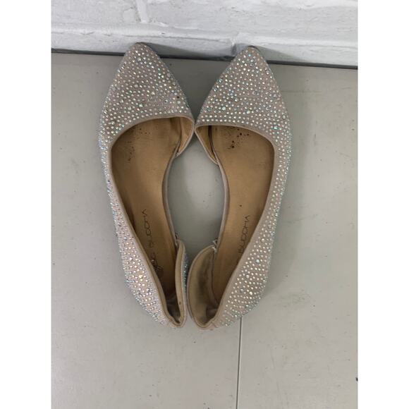 Big Buddha Champagne Embellished Rhinestone Ballet Flats Blush Pink Size US 8.5 - Picture 4 of 7